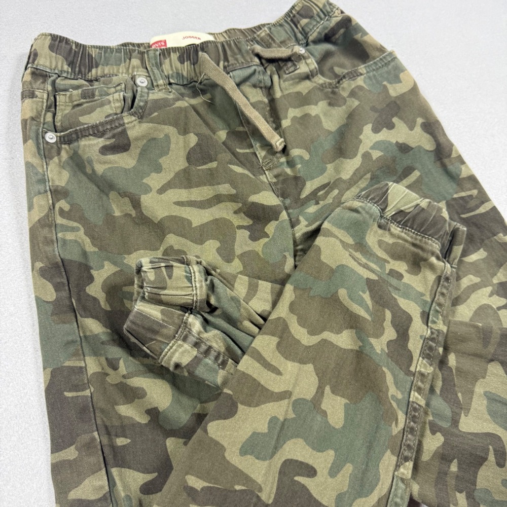 Levis Boys Green Camo Jogger Pants‎ Elastic Waist Drawstring Size 14